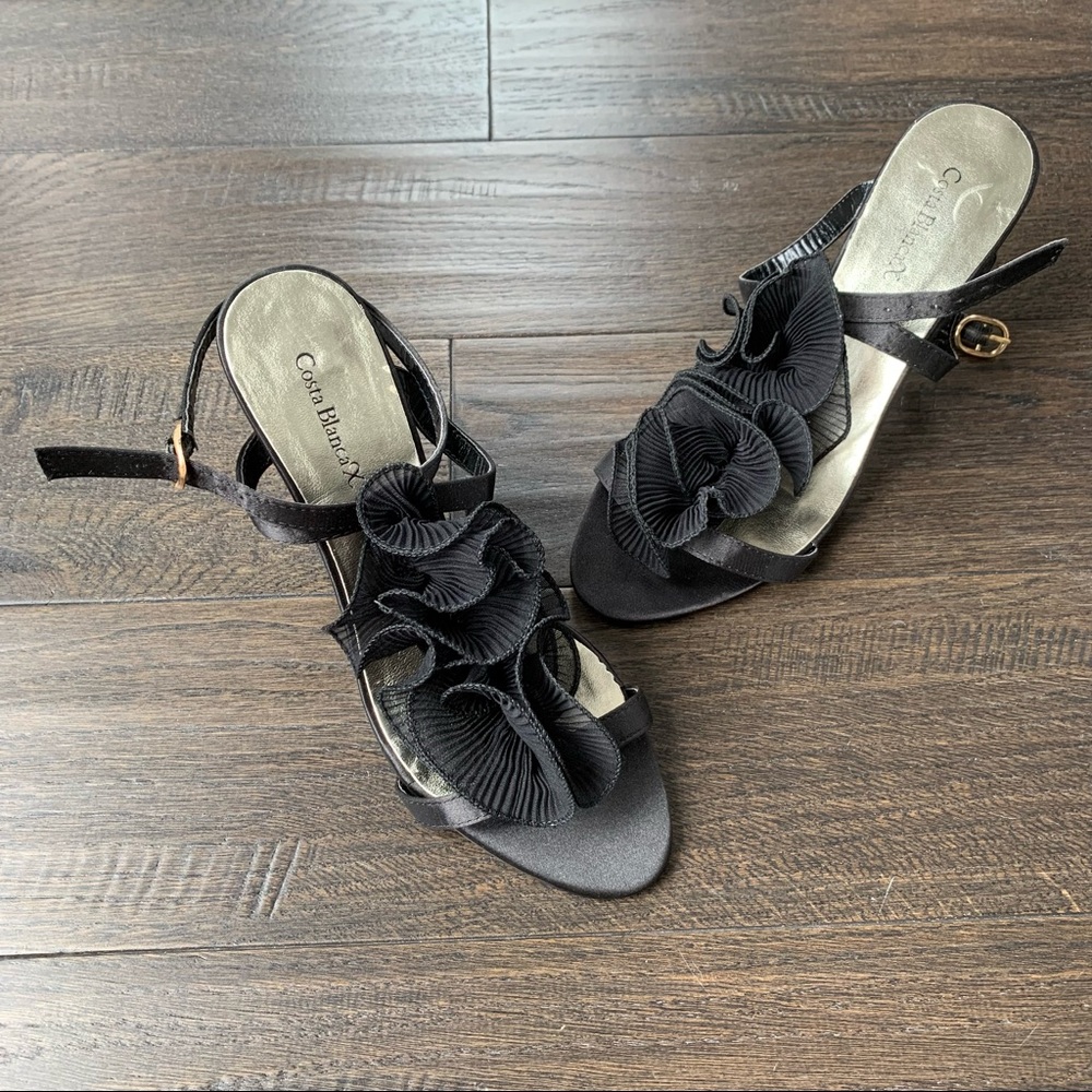 Costa Blanca Size 7 Black 4 Inch High Heels